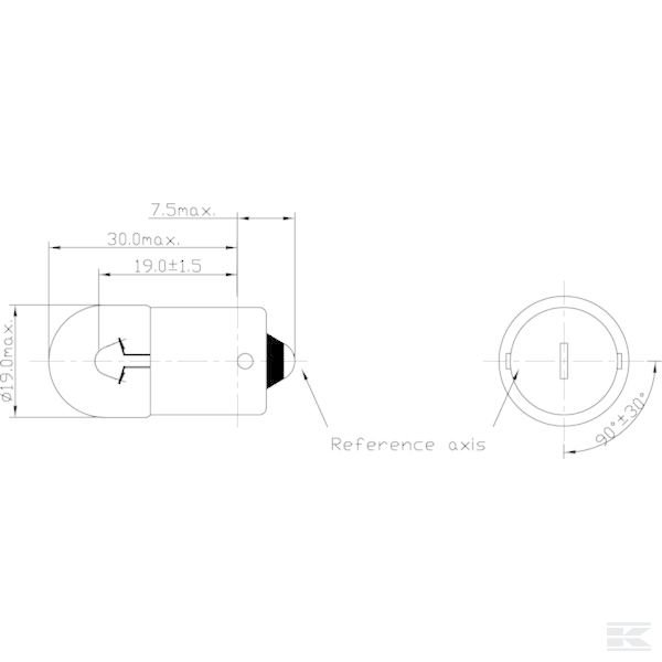 B1205 +Bulb 12V 10W BA15s
