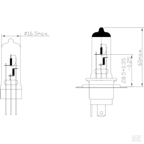B1210 +Bulb 12V 60/55W H4 P43t