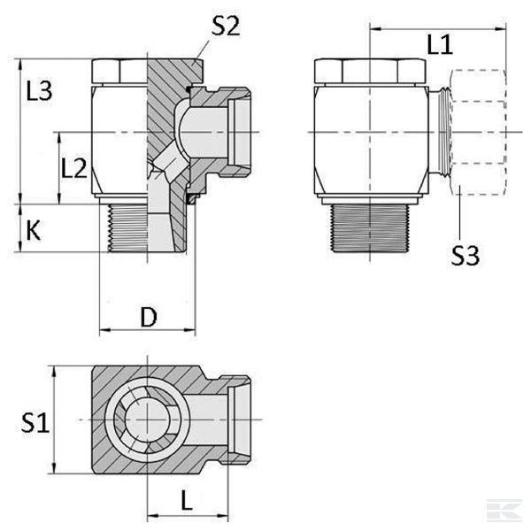 RSWS15LM18WD Угловой поворотный патрубок