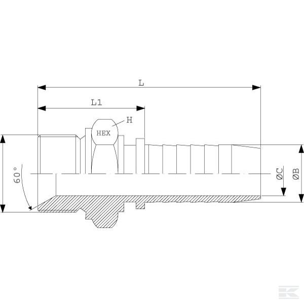 PN2012RVS Прессовый фитинг 3/4 BSP V4A