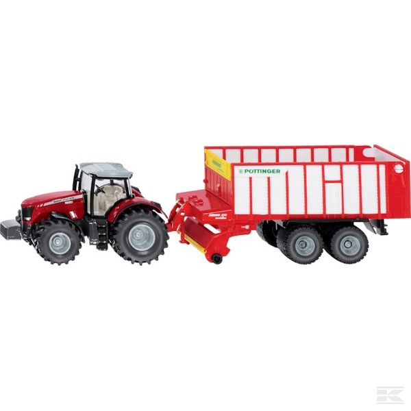 S01987 +MF Tractor with Pöttinger Jum