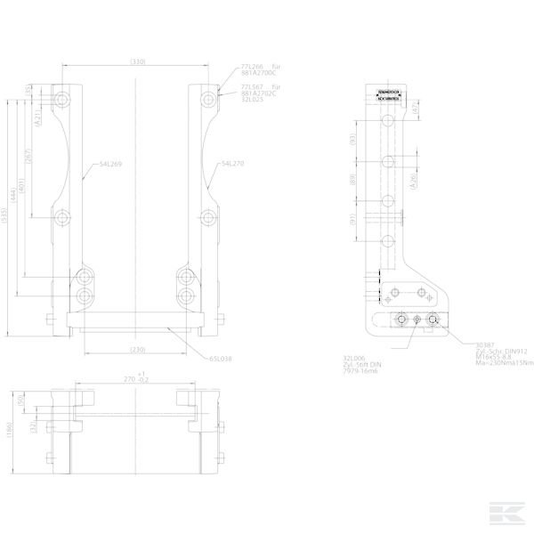 RO881A2700C Кроншт. подвески JCB