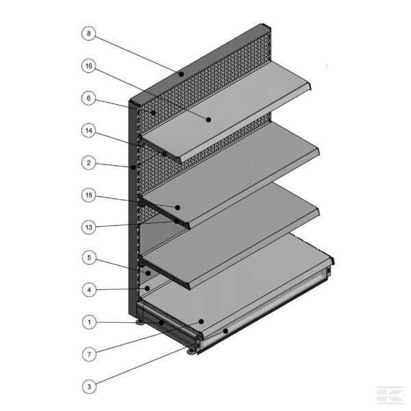 RACK1404SA Низк.ст.,д., ст.мод. с 4 отд.