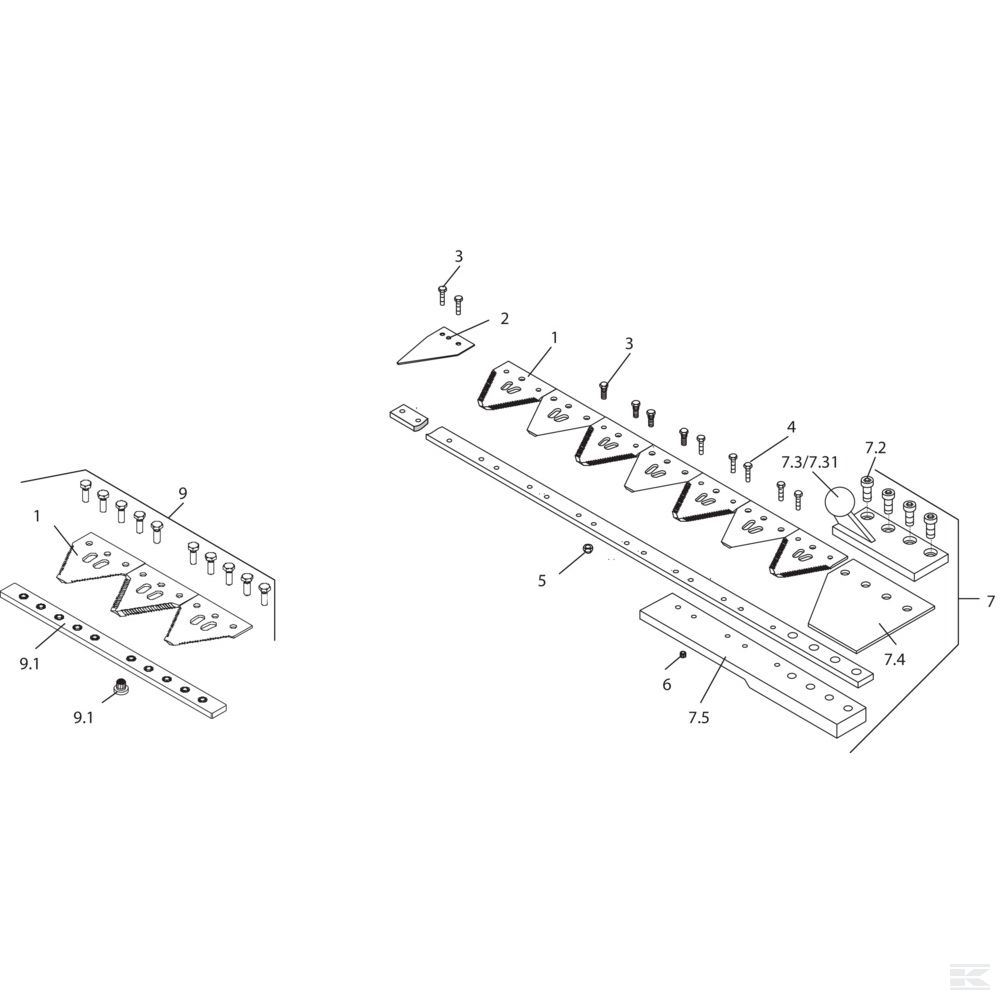16847 Секционнальный нож "woobling drive", L-4200