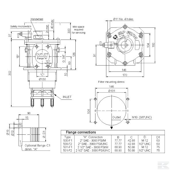 SF2500M25 Фильтр всасывающий