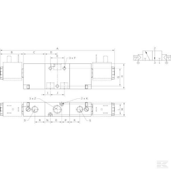 SOV32BS14 3/2-ходовой магн. клапан 1/4"