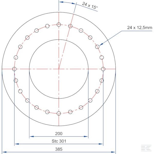 SD20030124 Приварной фланец 8" 24 отв.