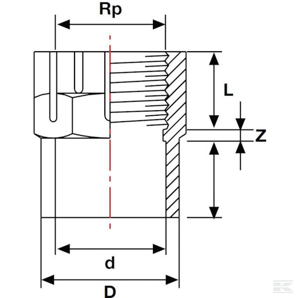 73240012GP Adaptermof 32/40mm x Внут.р. 1"