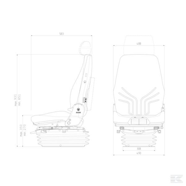 G1294557 Сиденье Actimo XL 12 В