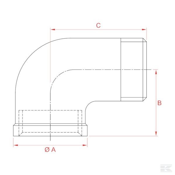 FG921RVS Уголок 90° нст Внут.р./Нар.р.1"
