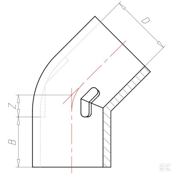 7110645 Колено ПВХ 45° 110x110мм