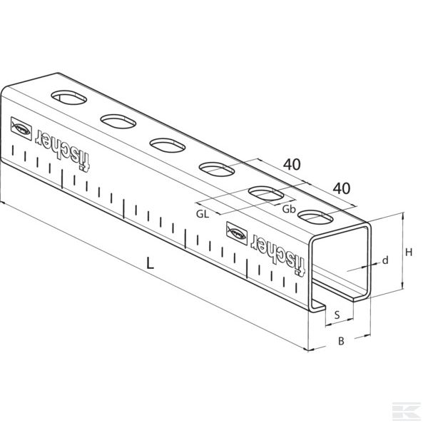 MS27182 Монтажная планка 27x18x1,25 2м