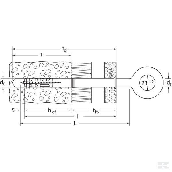 FGS12120 Дюбель с проушиной GS 12x120