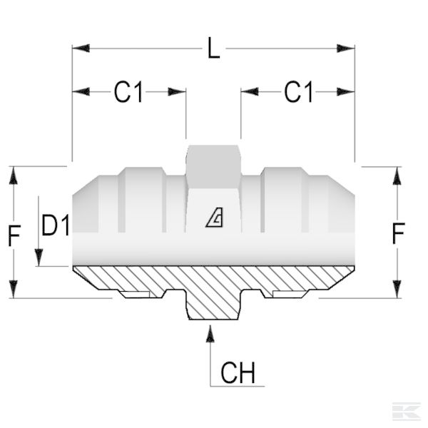 R1209 Двойной ниппель 3/4 x 9/16UNF