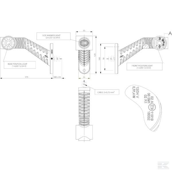 LA30018 Габаритный фонарь, левый