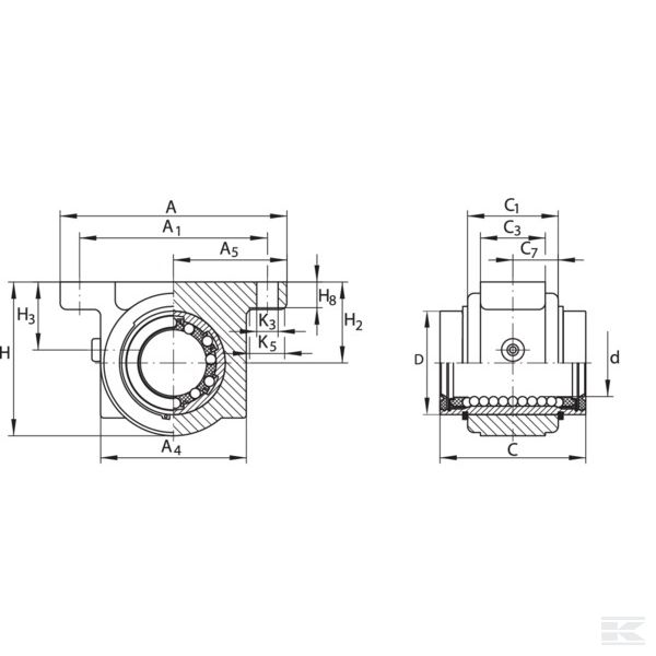 KGB2558PPAS Блок линейн. шарикоподшипника