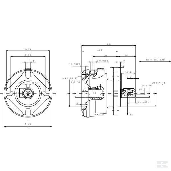 RF288 Пластинчатый тормоз RF 2/21OMP/OMR