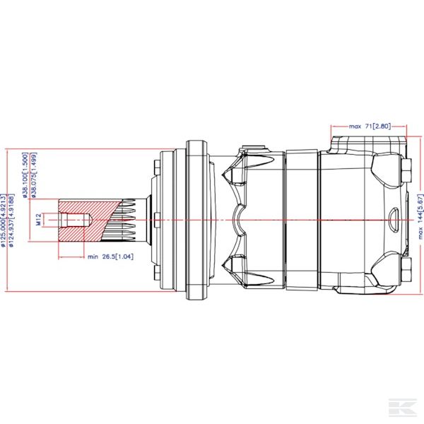 OMT200151B3007 орбитальный двигатель Вал 1.5"