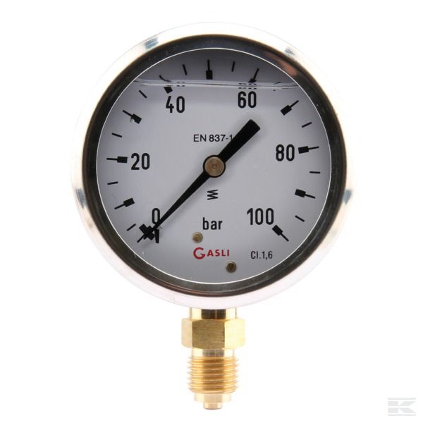 MA63100L04SSGF Манометр O63 0-100бар ¼" ниж.