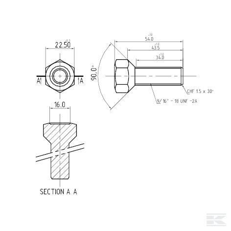 JD21N Болт колеса JD