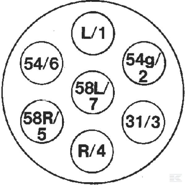 8JB006462001 Розетка 7-контактная ПВХ