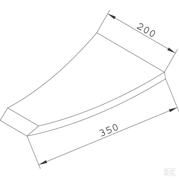 990276 Резец приварной 200 мм орг.