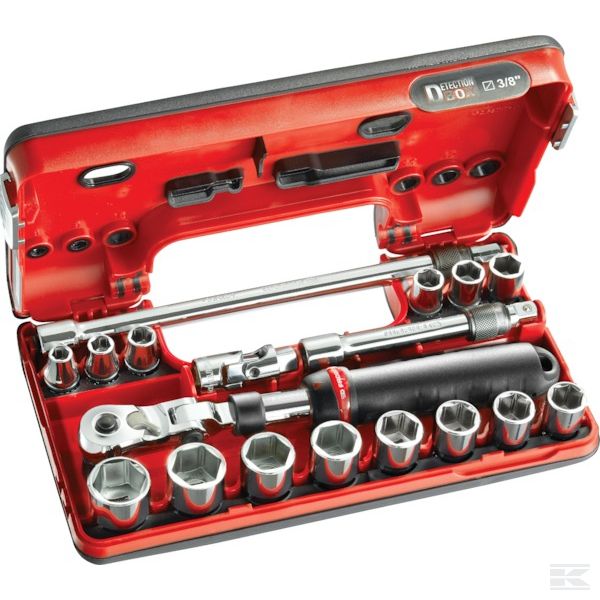 JXLDBOX1 +Socket set 3/8" 18 pcs.