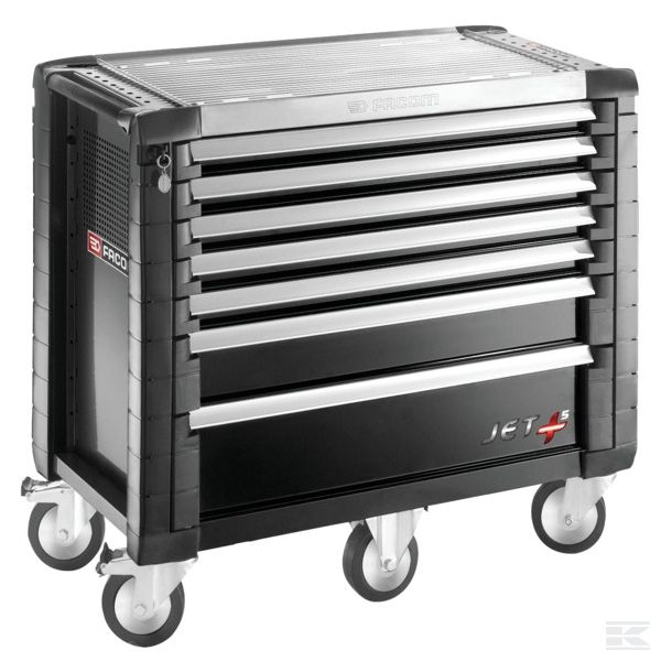 JET7GM5 Верстатная тележка JETM5, 7 выдвижных ящиков, черная