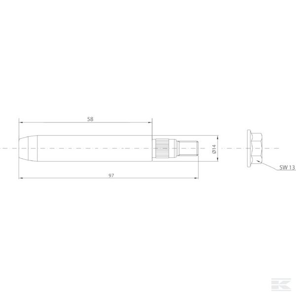 KITGP8 Направляющий палец Ø14x58 мм