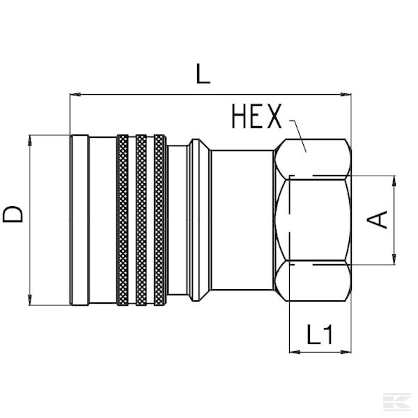 IB2511 1/4" муфта ISO B
