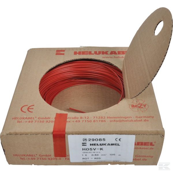 H05VK05RD Монтажный кабель 0,5мм² красн.