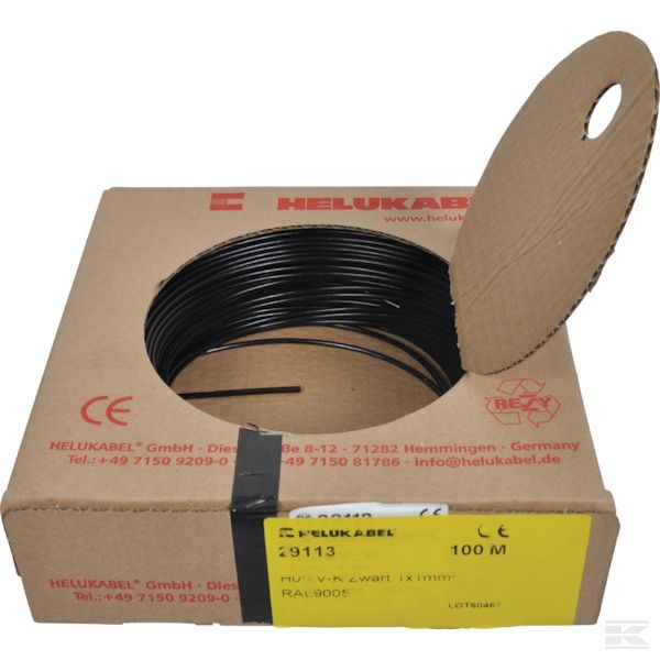 H05VK1BK Кабель установ. 1 мм² черный